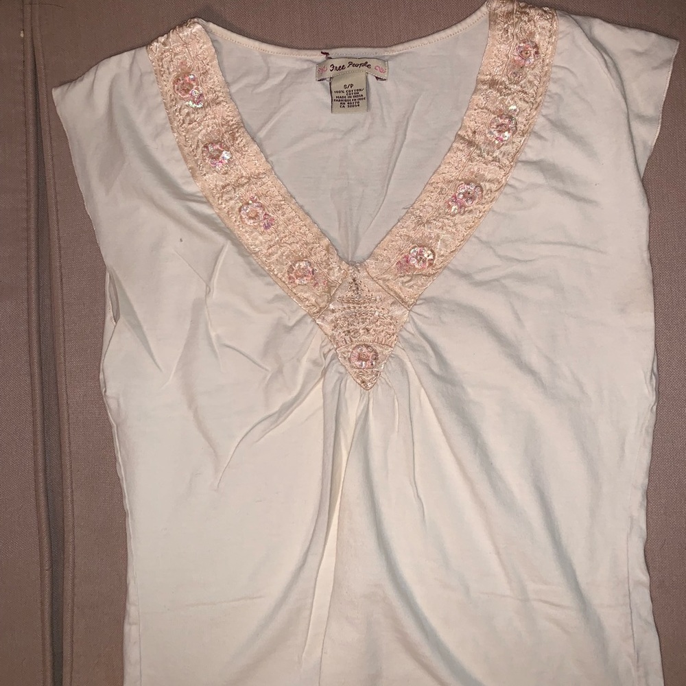 Free people embroidered top size small